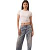 Calvin Klein SS23 Letter Print Crew Neck T-Shirt Women Tops White J221172-YAF