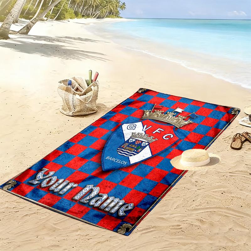 Name Custom Gil Vicente FC Print Beach Towel, Large Soft Quick Dry Towel for Beach Camping Swimming