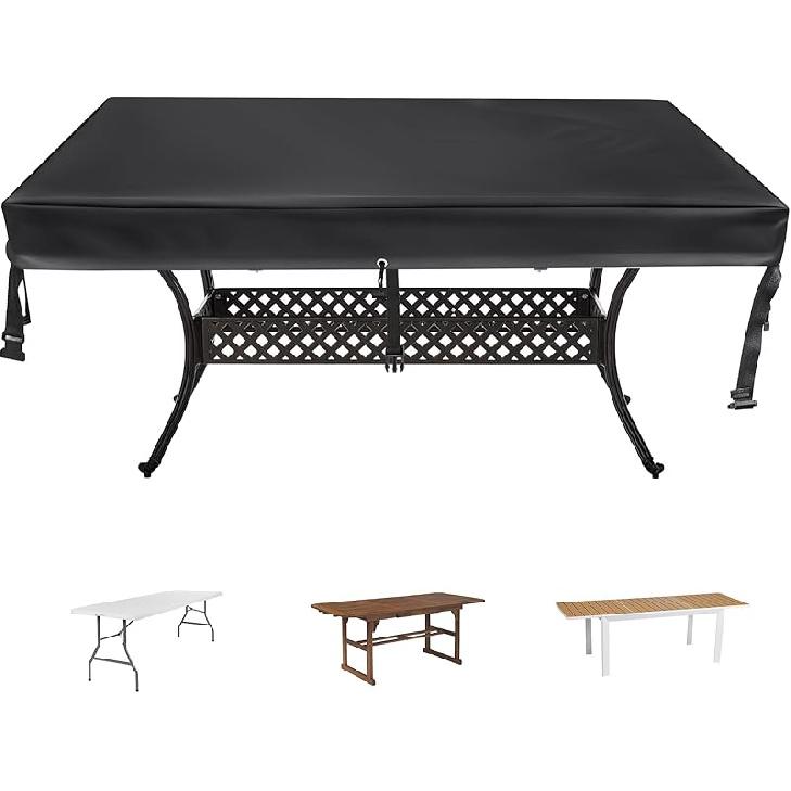 Rectangular Patio Table Cover - Waterproof Anti-UV Outdoor Dining Table Cover - Outdoor Patio Furniture Cover 75" L X 40" W X 6" H