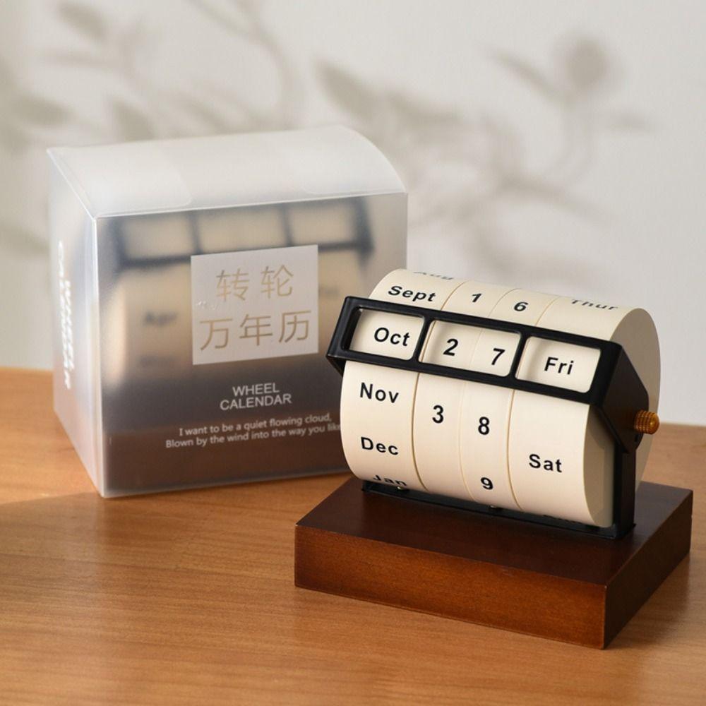 Reusable Perpetual Calendar Daily Flip Manual Countdown Calendar Rotary Calendar  Dormitory