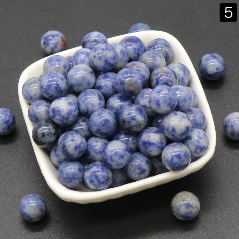 1189-12MM Natural Round Crystal Stone Bead, No Hole, Mini Small Ball for DIY Jewelry and Crafts