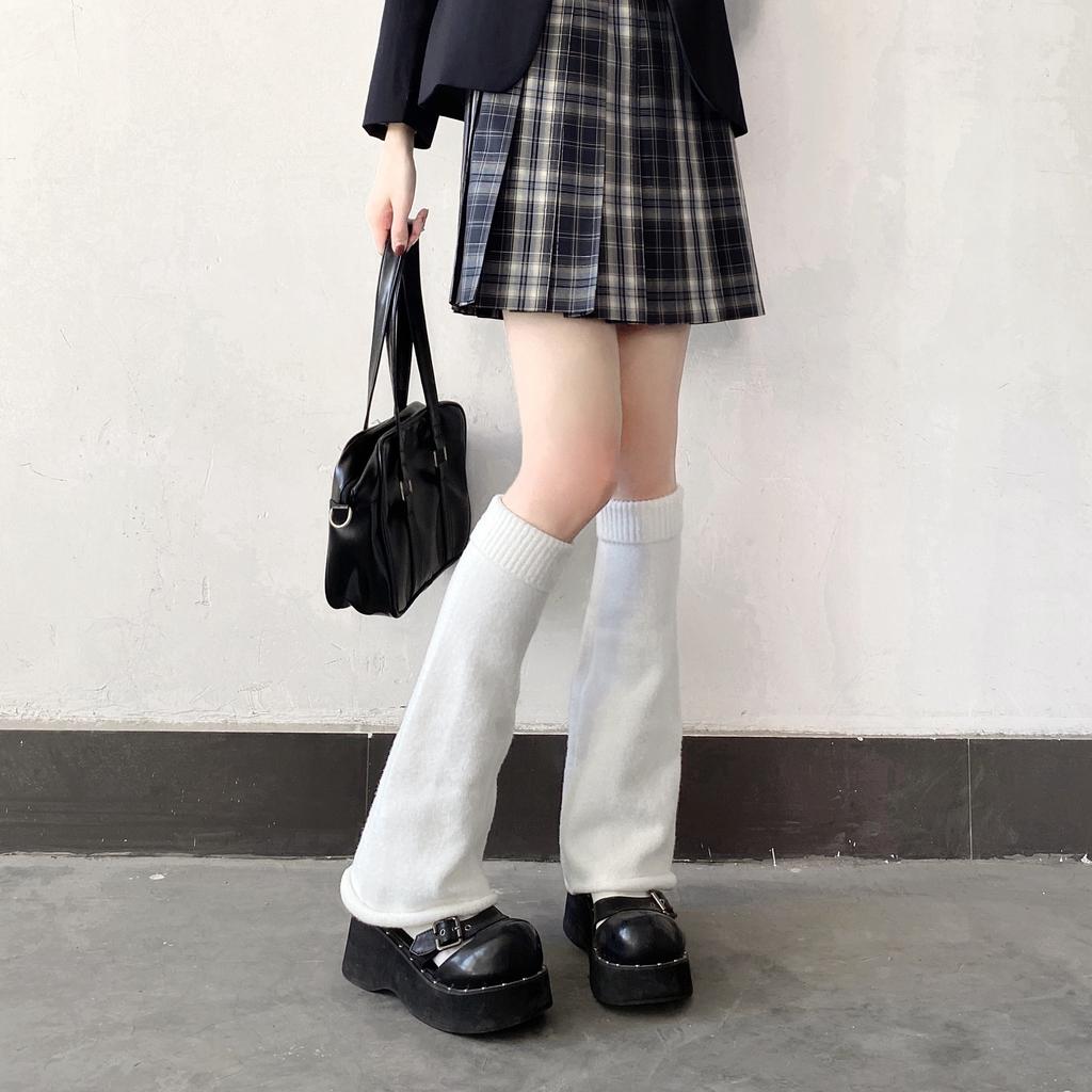 Y2K Leg Cover Winter Warm Calf Stocking Set Lolita Jk Girls' Calf Knitted Stocking Set