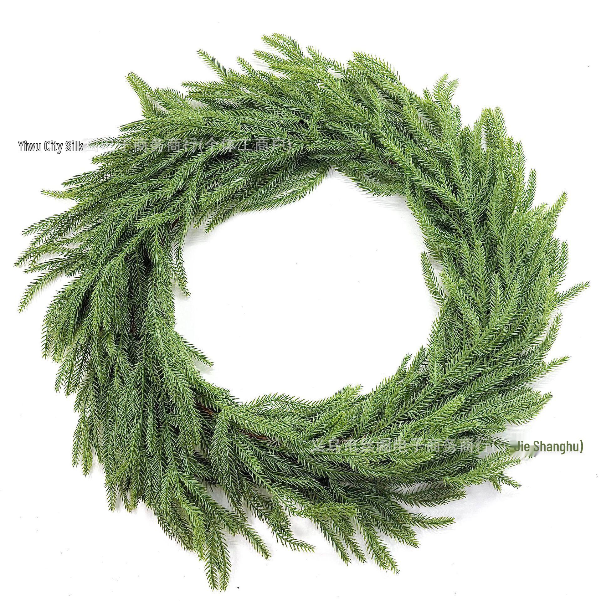 

Norfolk Pine Rattan Wall Hanging: Artificial Pine Needles Christmas Decoration 1.5m Light