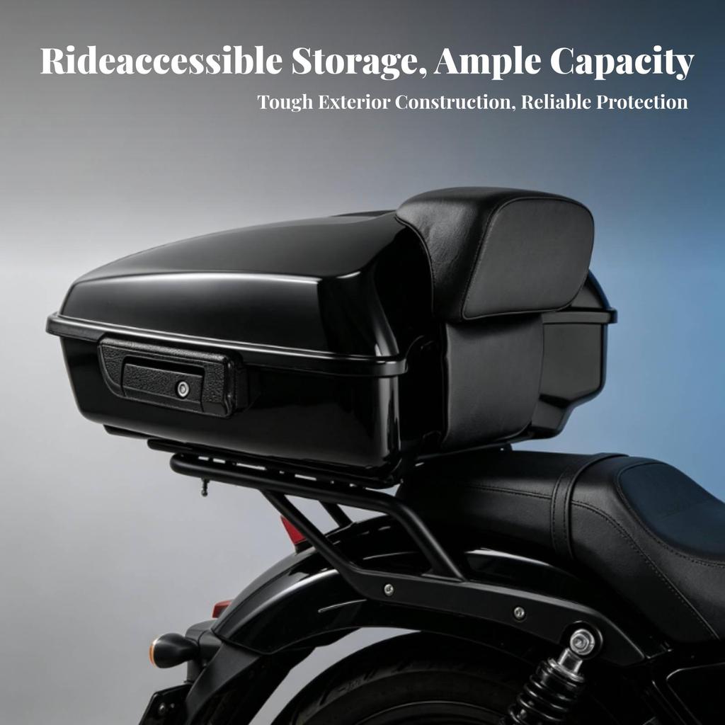 Touring Trunk with Passenger Cushion Long-Lasting Motorcycle Top Box