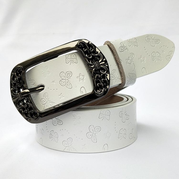 Cureaua din piele de vacă cu cataramă cu acești de damă Cureaua din piele cu decor retro ocazional pentru femei Versatilă