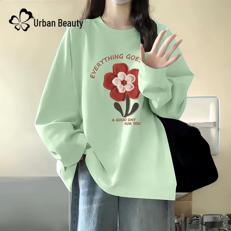 Women s Autumn 2025 Loose Cotton Long Sleeve T-Shirt M