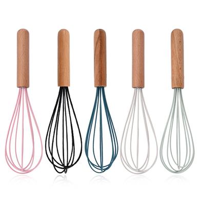1ks silikonová metla na šlehání vajec dřevěná rukojeť Kuchyňský ruční šlehač na vejce Kuchyňské nástroje Příslušenství na pečení