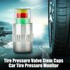 Tire Pressure Caps Alert Caps Waterproof Visual Tri-Color Monitoring Valve Stem Tire Pressure Gauge Replacement Caps