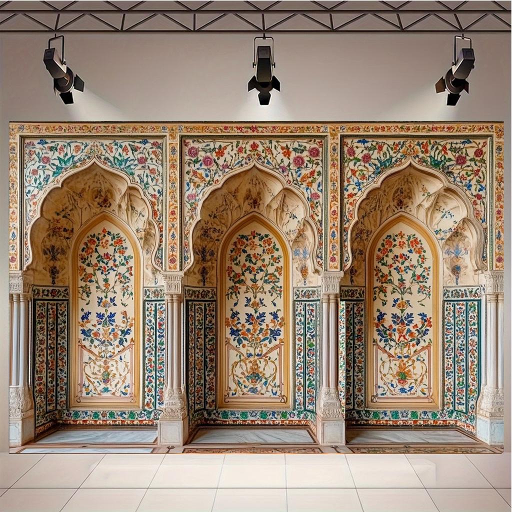 The Sultan's Choice Moroccan Court-style Retro Photography Background - Polyester the Perfect Choice for Birthday Parties
