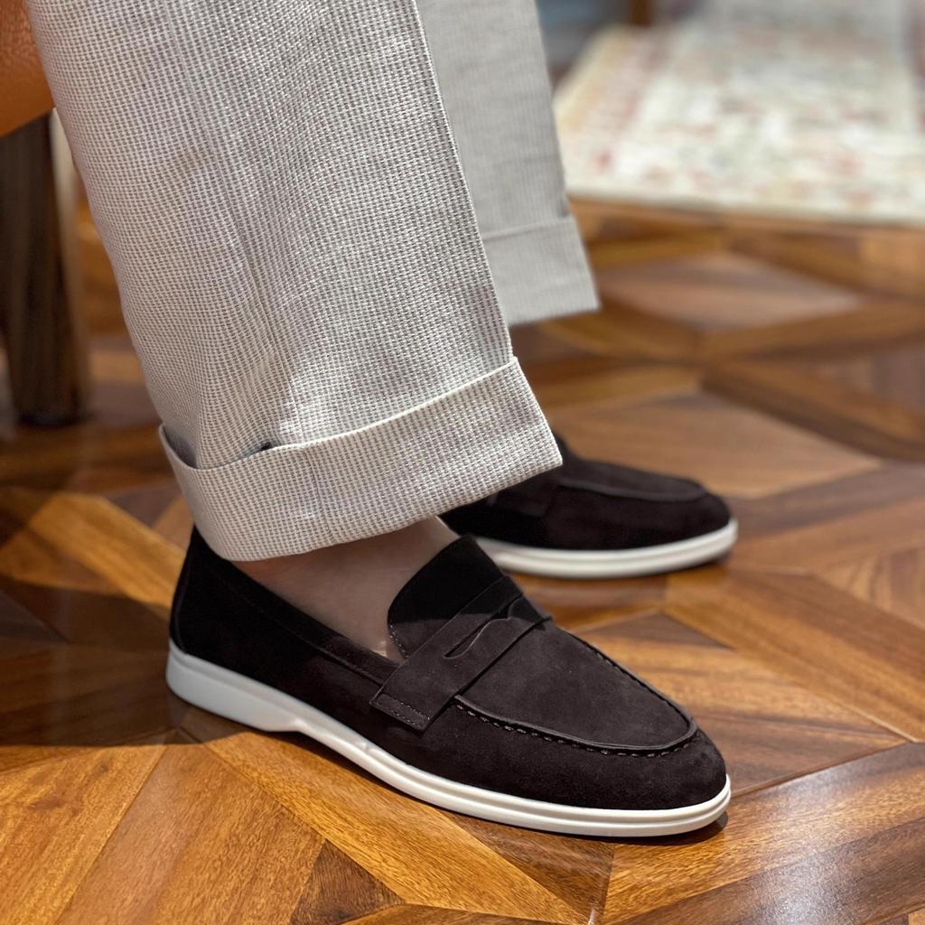 Mode Mix Bestellung Damen Slipper Business Schuhe Wildleder Weiche Sohle Herren Lässige Retro Flache Kleiderschuhe Mokassins Designer Slip-on