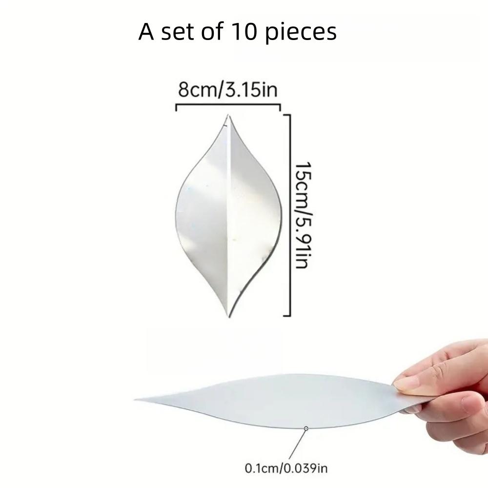 10 piezas/set Pegatinas de Espejo Acrílicas Forma de Gota de Agua Azulejos de Espejo Reflectantes Calcomanías de Pared 3D Extraíbles Arte de Pared DIY Decoración de Sala de Estar