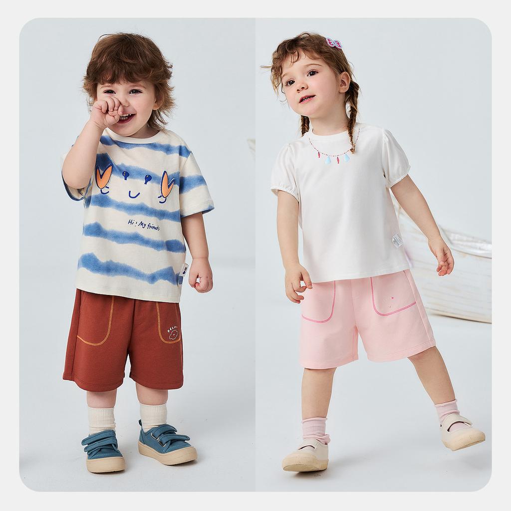 Mini Balabala Baby Knee Shorts 2026 Summer New Product Moisture absorbing Quick drying Loose Pants