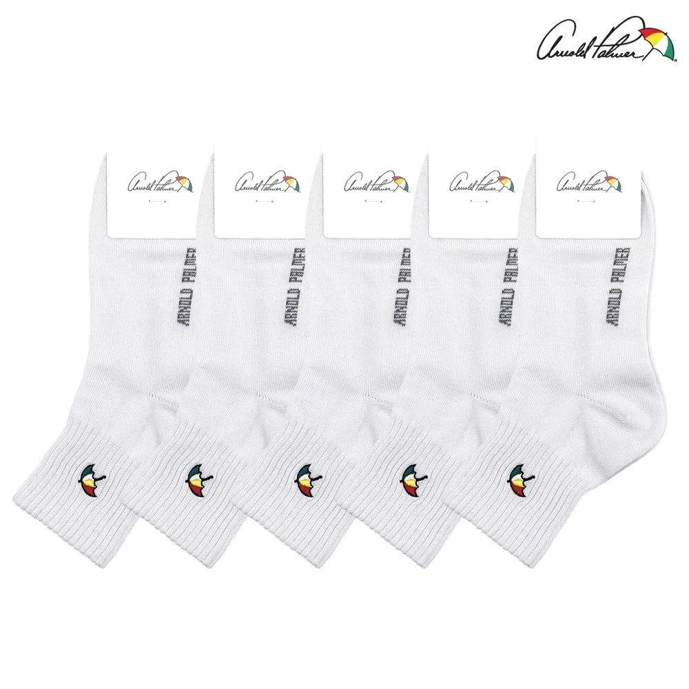 Arnold Palmer Women s White Socks Basic Plain Mid-Length White Socks Set of 5 Made in Korea LP03 White 5-pair