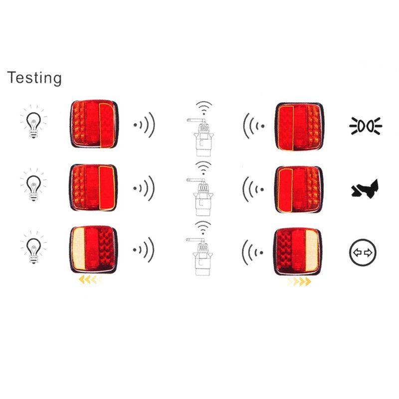 A79F-Wireless Trailer Lights Kit For Towing Truck, Rechargeable LED Tow Light With Magnetic For Boat Trailer RV