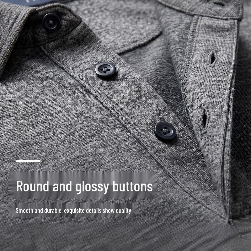 FIRS Men's Wool & Silk Blend Long Sleeve Polo Shirt