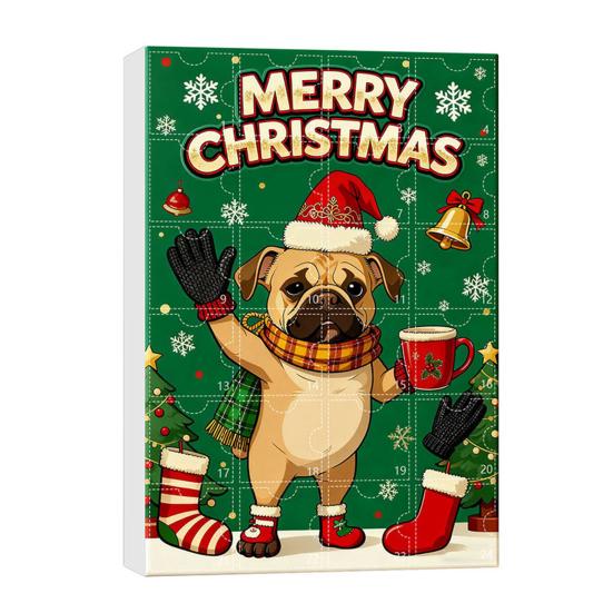 Ημερολόγιο Αφίξεων για Λάτρεις Σκύλων Διακόσμηση Αντίστροφης Μέτρησης 24 Ημερών για τα Χριστούγεννα 2D Επίπεδο Ακρυλικό Κρεμαστό Σκύλου Πολυλειτουργικό