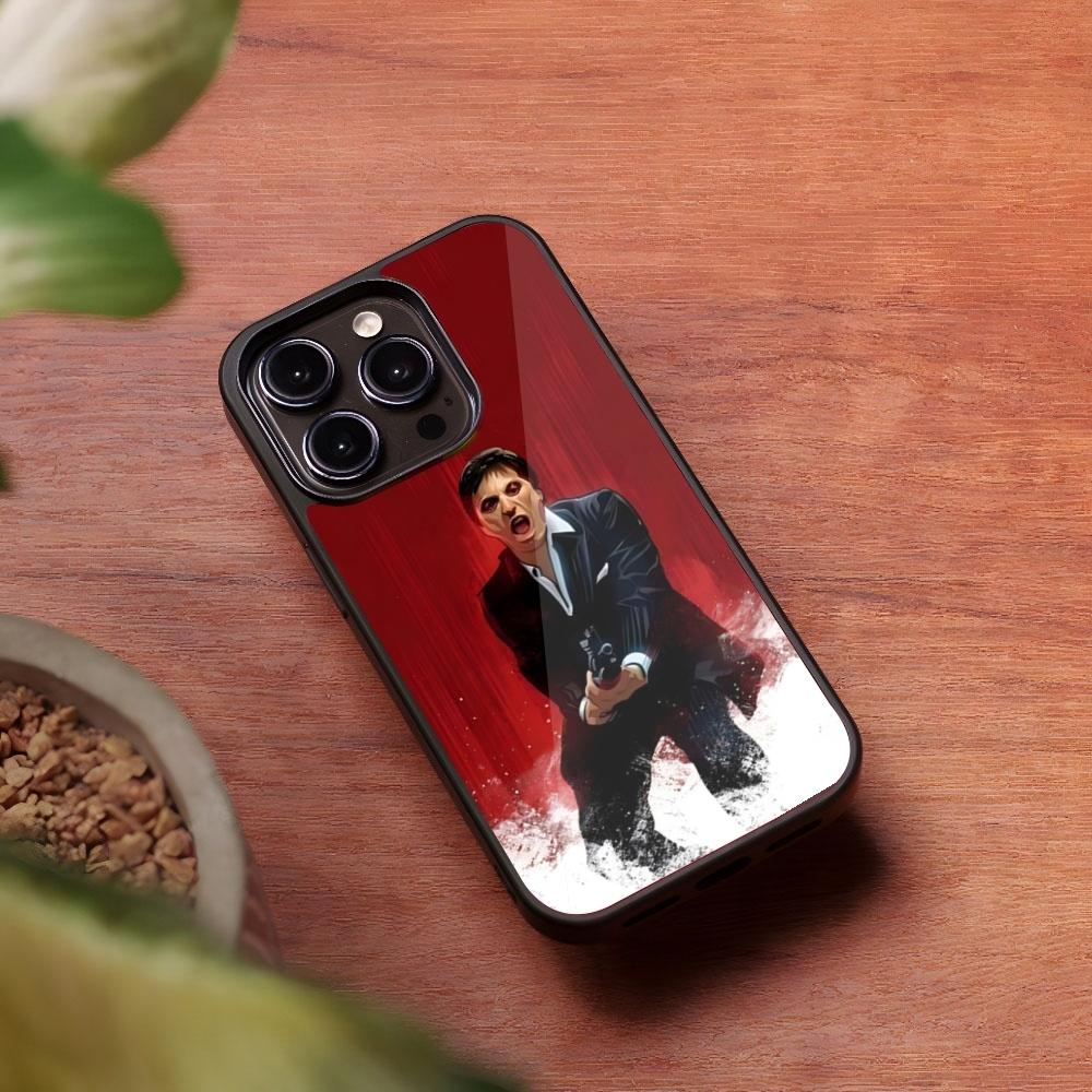 Scarface Tony Montana telefono dėklas, skirtas Iphone 16 15 14 13 Pro Max 12 11 Mini 7 8 Plus Se Xr X Xs, Fundas korpusas, PC+TPU dangtelis