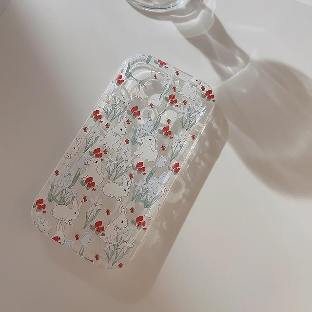 

Ins Flower Shell Противоударный Мягкий Силиконовый Защитный Чехол Для Iphone 13 11 Promax 12 14 Plus Pro Max Чехол Для Телефона С Милым Кроликом For iphone 12promax