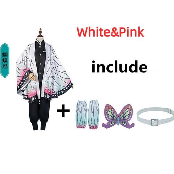 New Unisex Demon Slayer Anime Cosplay Cartoon Kimetsu No Yaiba Kochou Shinobu Cosplay Costume for Adults Men and Women