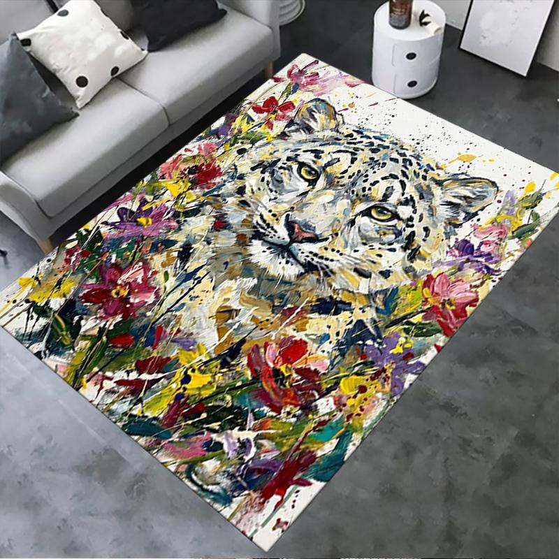 

2025 New Snow Leopard Animal Carpet Rug for Living Room Bedroom Home Sofa Decoration,Kids play Non-slip Floor Mat112 40x60cm( 15x23in )