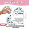 2D Flat, "Pour Ma Maman" Heart-Shaped Acrylic Decorative Plaque, Blue Floral Design & French Inscription, Suitable for Wall Decoration, Porch, Room, V