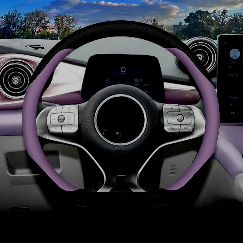Car Steering Wheel Cover Napa Leather Ultra-thin Anti Slip Handle Wrap For BYD Dolphin Surf Dolphin Mini Seagull 2026 2026 2026