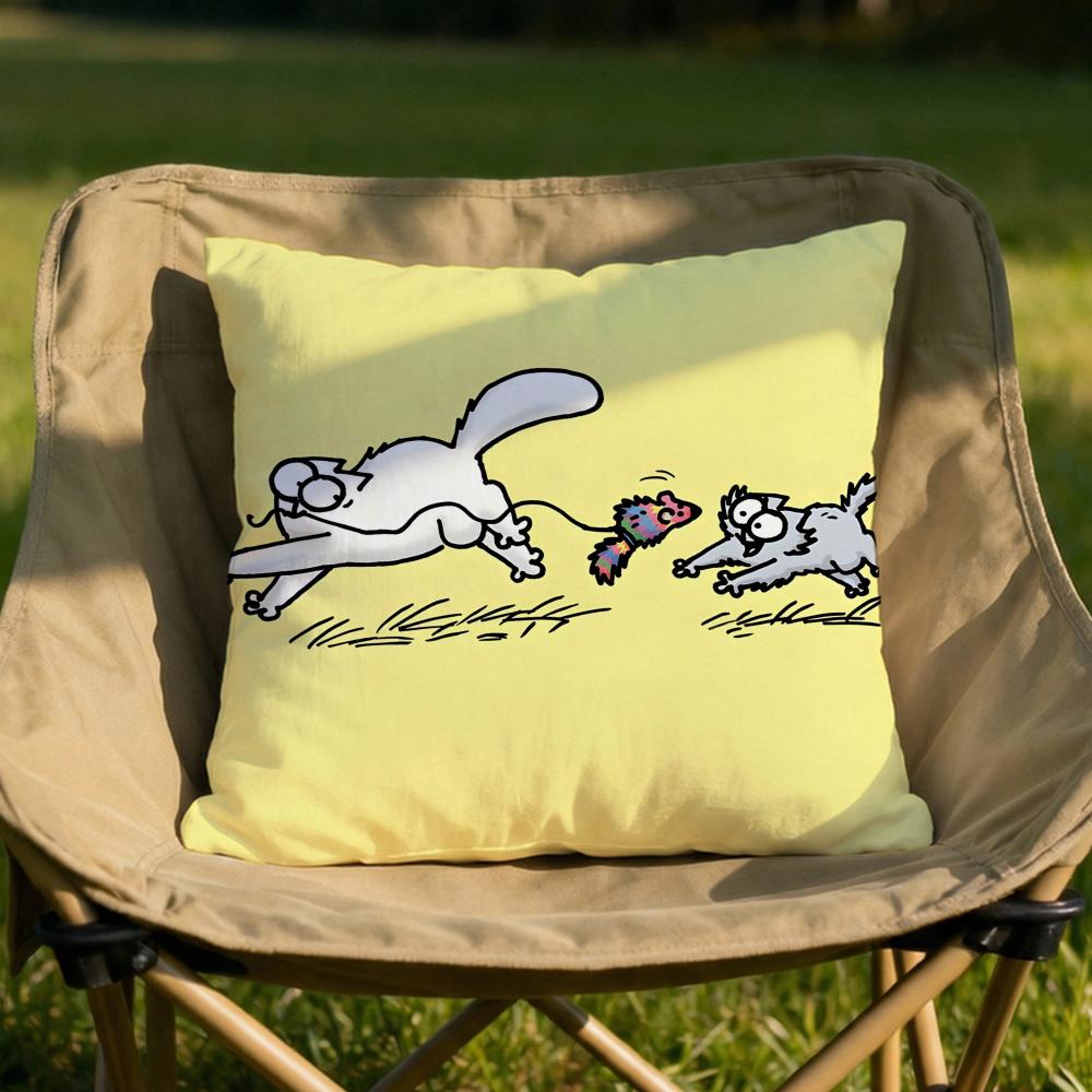 Kawaii SSimons Cat Cushion Cover Soft Reversible Durable Pillow Cover MultiScene Use for Home Car Daily Comfort