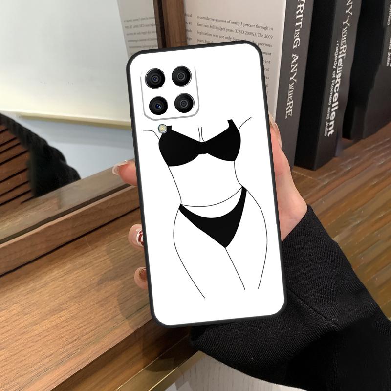 Woman Body Line Art Case For Samsung Galaxy M56 M16 M36 M33 M53 M13 M12 M32 M52 M20 M15 M55 M31 M14 M35 M34 M54