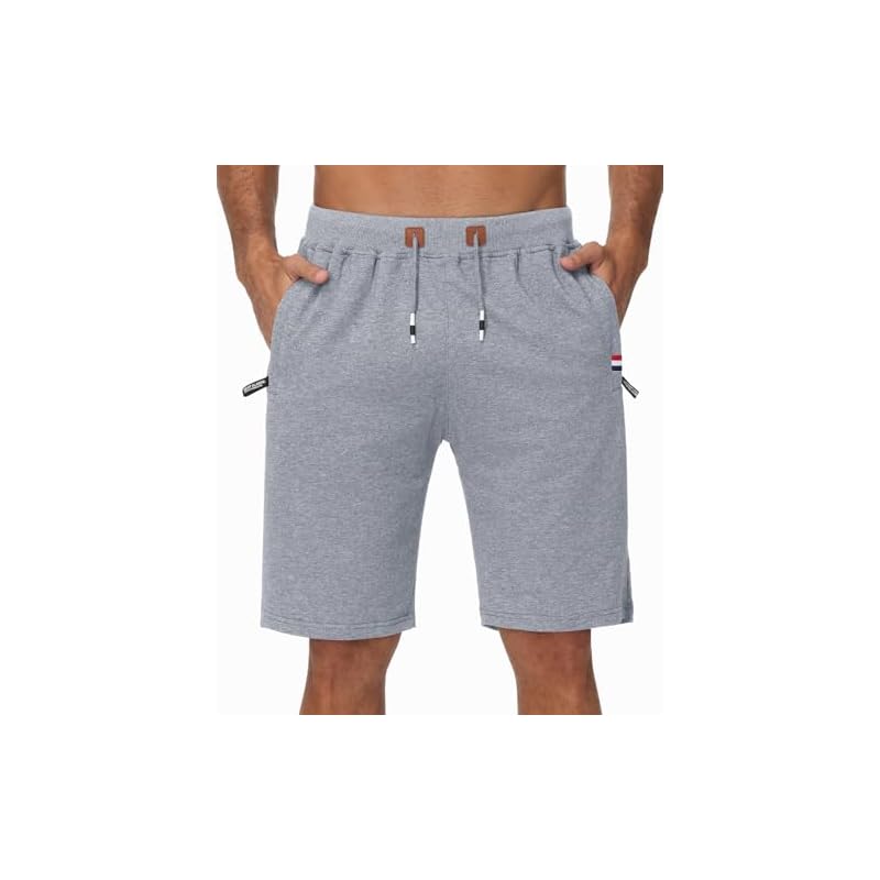 Stylish Men's Half Pants, 5/8 Length, Casual, Summer Wear, Sports Shorts, Training Shorts, Loungewear, Cotton, Jogging Shorts, Zip Pocket, Drawstring