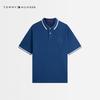 Tommy Hilfiger Men's Textured Cotton Embroidered Loose Fit Short Sleeve Polo T-shirt
