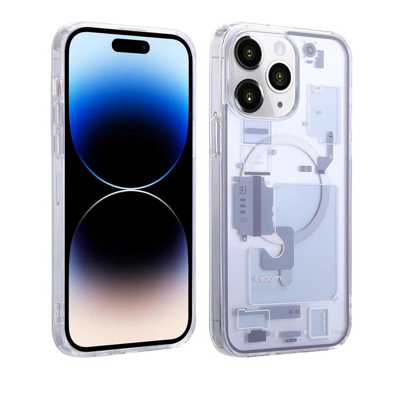 Luxury Spigen Circuit Board Phone Case For iPhone 15 14 13 12 11 Pro Max Plus Magsafe Magnetic Wireless Charging Acrylic Cover
