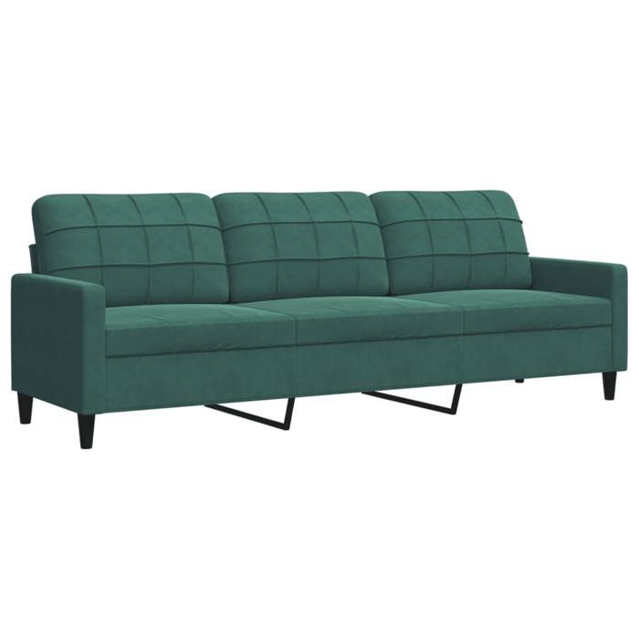 VidaXL 3-seater Sofa Dark Green 210 Cm Velvet, Sofa, Living Room Sofa, Three-seater Sofa, Upholstered Sofa, Seats 4007646