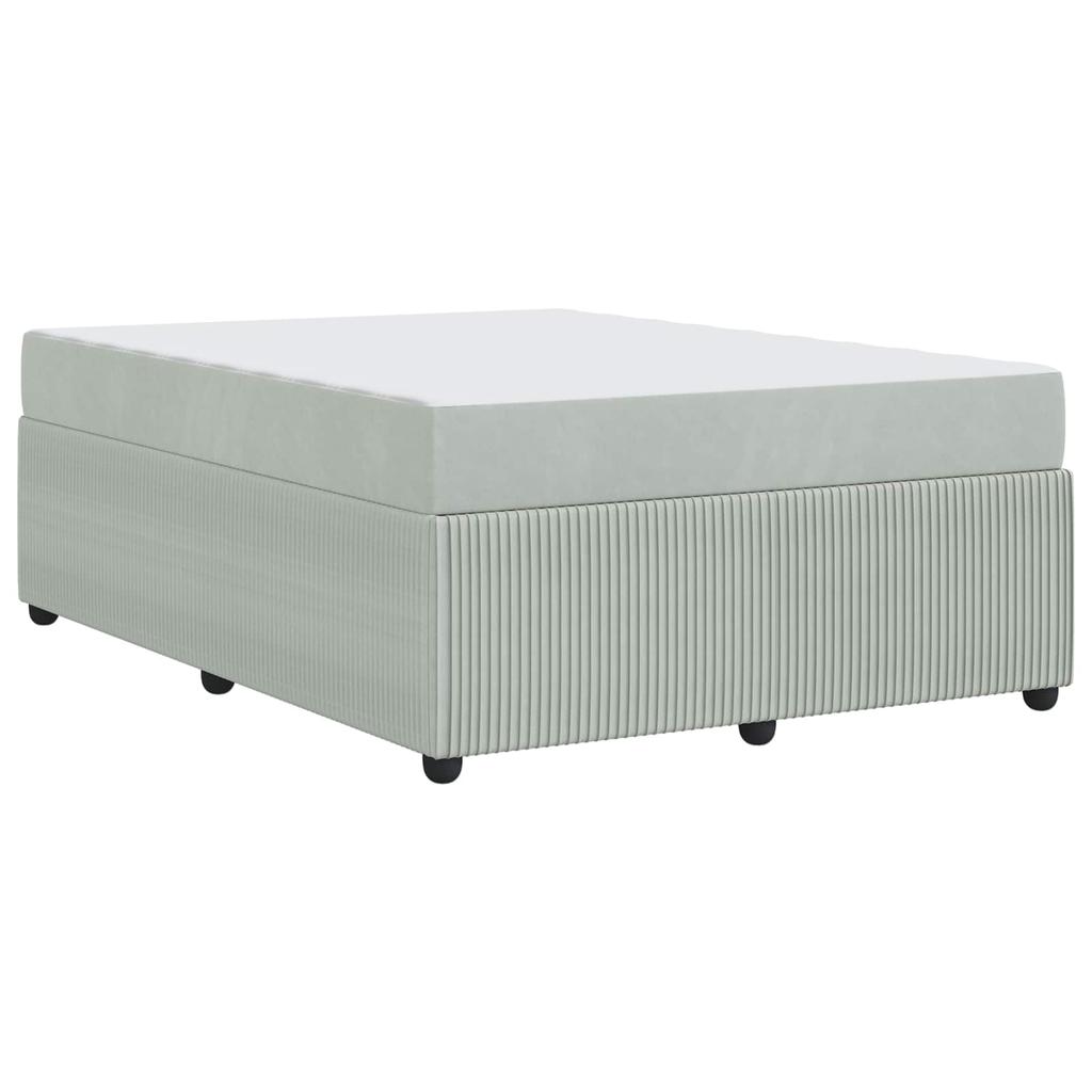 Bed Frame with Mattress Light Grey 160 X 200 Cm Fabric