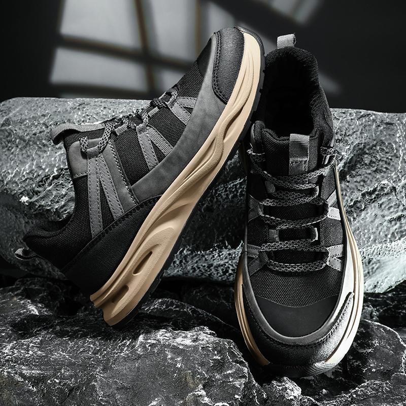 Fashion New Suede Leather Hiking Shoes Men's Outdoor Travel Climbing Camping Footwear Non-Slip Casual Sports Shoes Leisure Walk Trainers