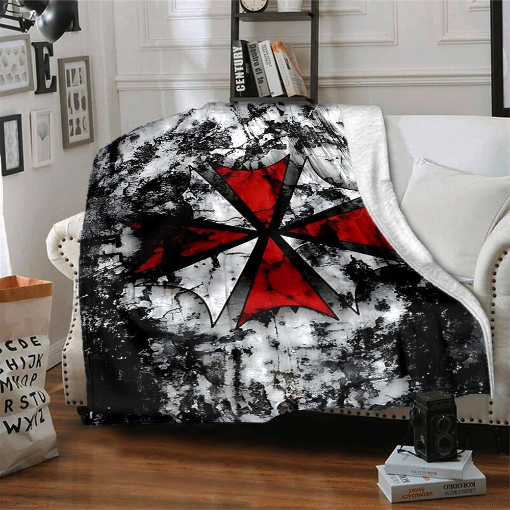 1pc Resident Evil Soft Comfortable Blanket Digital Print, All Season Multipurpose Knit Fabric Bedding, Office, Sofa Home Decor Blanket
