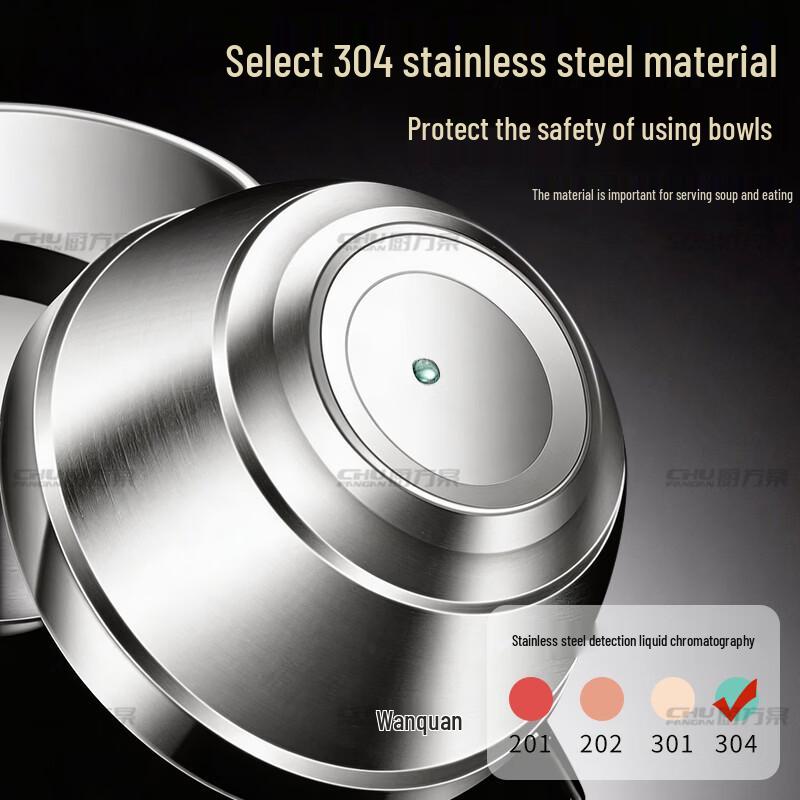 304 Stainless Steel Double-Layer Anti-Scald Rice Bowl Set