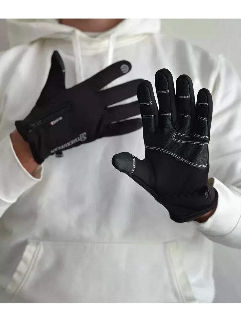 Motorcycle Gloves Winter Thermal Fleece Lined Winterhermal Skin-Friendly Cycling Waterproof Antislip Touch Screen Warm Ski Glove