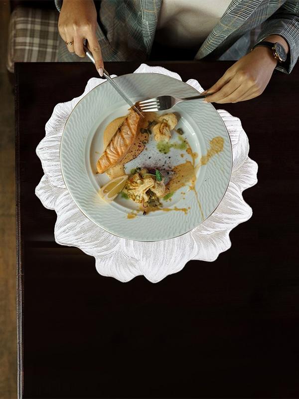 PVC Flower Placemat Dining Decorative Heat Resistant Table Pad Coasters Home Party Wedding Christmas Decoration