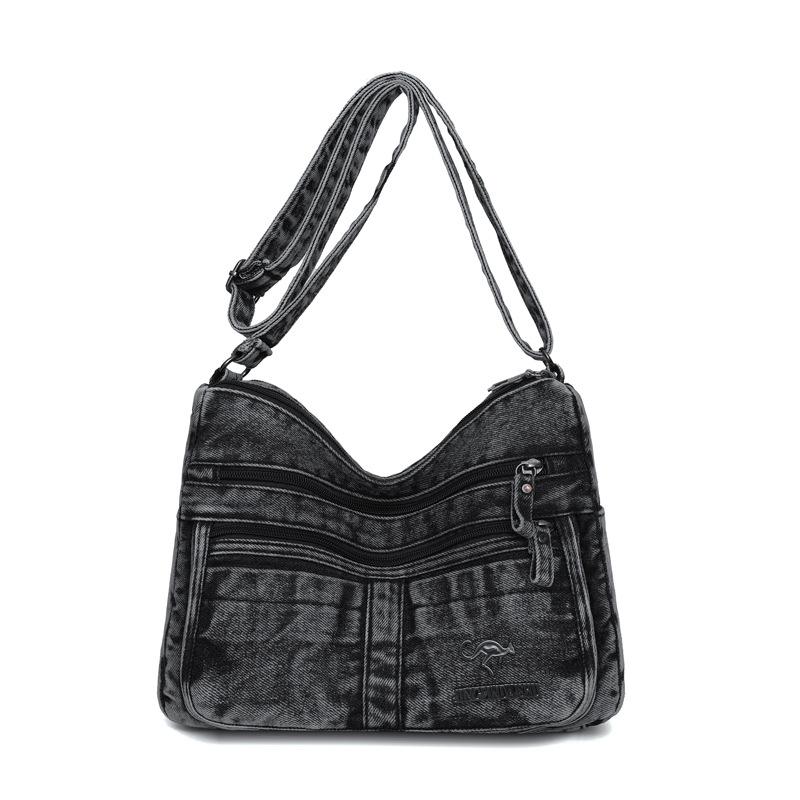 Denim Multi-Layer Small Square Bag Women's Shoulder Crossbody Bag