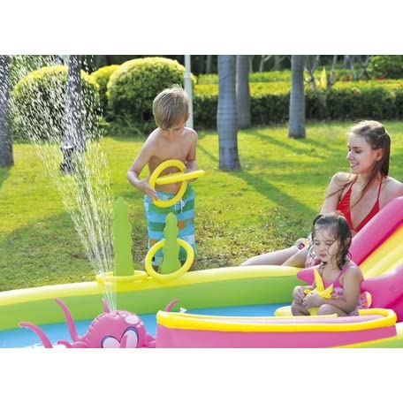 JILONG Sea Animal Pool, 298 x 165 x 55cm (inflated size), JL-688048, GR/YL/PK, Large