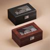 ProCase Men's Wooden Watch Box, 3-Slot Watch Display Case with Glass Lid