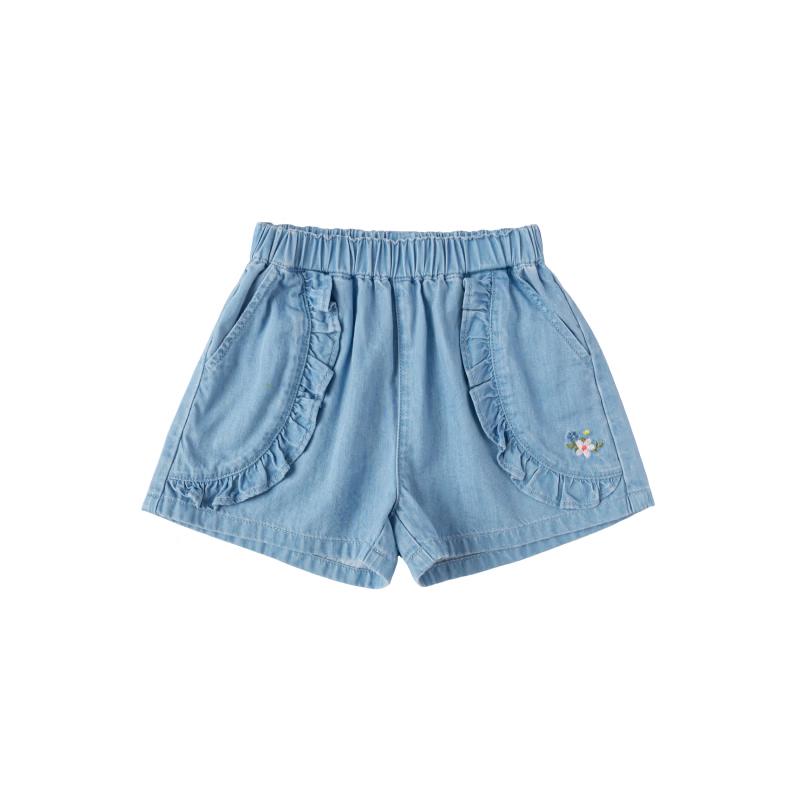 Balabala Girls  Embroidered A-Line Denim Shorts 130