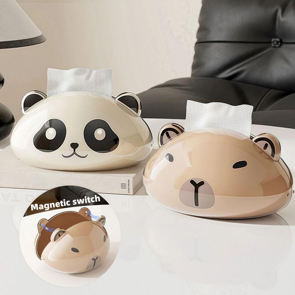 Magnetic Table Tissue Box Smooth Toilet Paper Box Cute Capybara Tissue Box  Home Decor