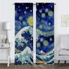 Blackout Kitchen Curtains for Living Room Curtain Van Gogh Home Interior Curtains 2 Pieces Shades Partition Tulle for Bedroom