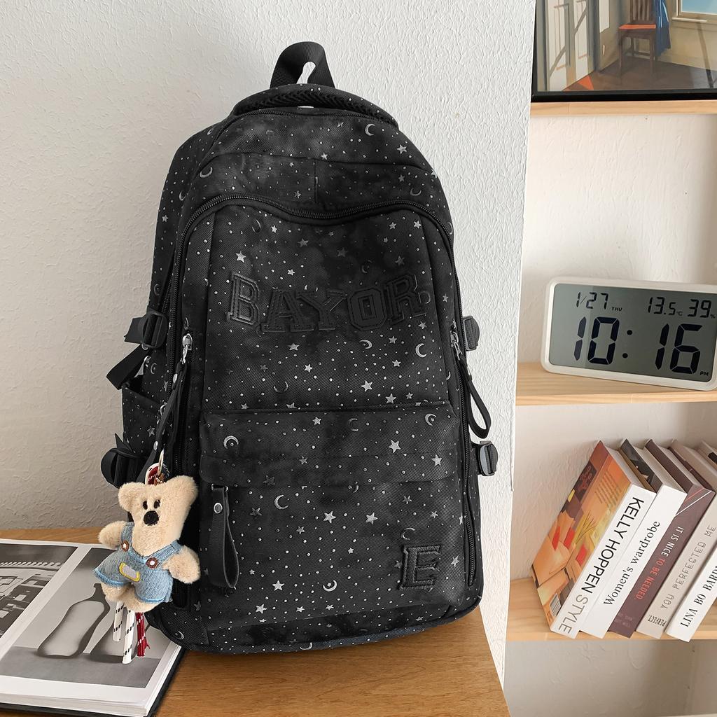 Schoolbag New 1011 High-value Schoolbag Women's High-value Ridge Protection Travel Backpack Simple Large-capacity Backpack