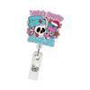 Festival Themed Badge Holder with Metal Clip Retractable Christmas Badge Holder for Doctor Nurse Office School Hospital