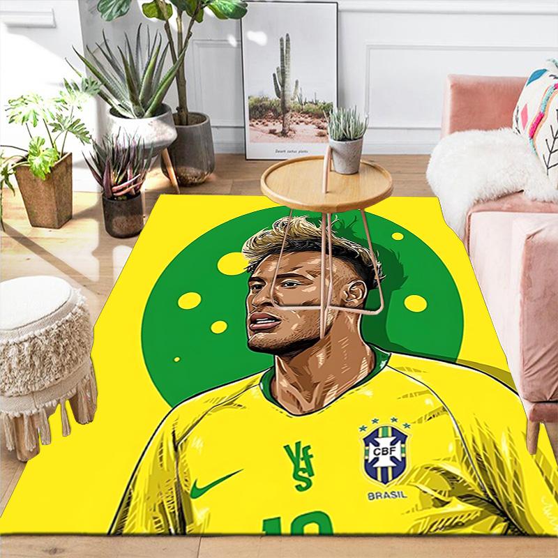 1pc Brazilian Football Legend Rug, Office Carpet Indoor Outdoor Entrance Doormat, Non-Slip Soft And Comfortable, Living Room. DT7070103