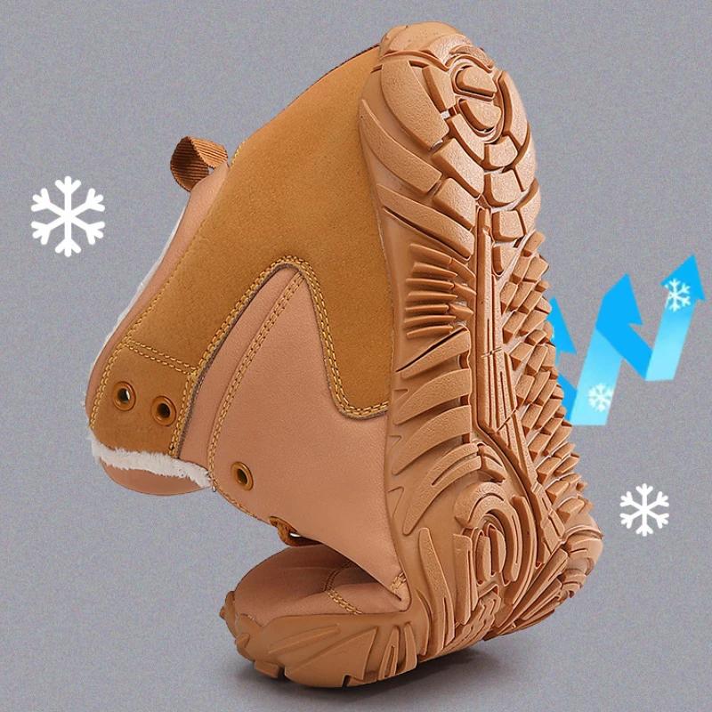 Winter Snow Boots Men Women Warm Barefoot Shoes Unisex Rubber Running Cotton Shoe Outdoor Waterproof Hiking/Climbing Ankle Boots