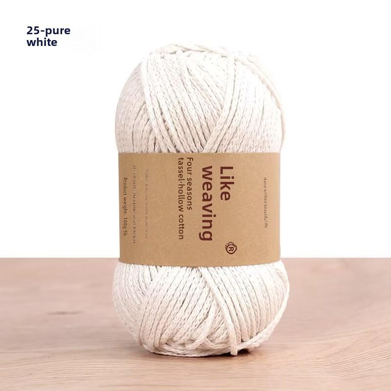 Round 2mm Cotton-Linen Yarn for DIY Crochet Bags & Hats