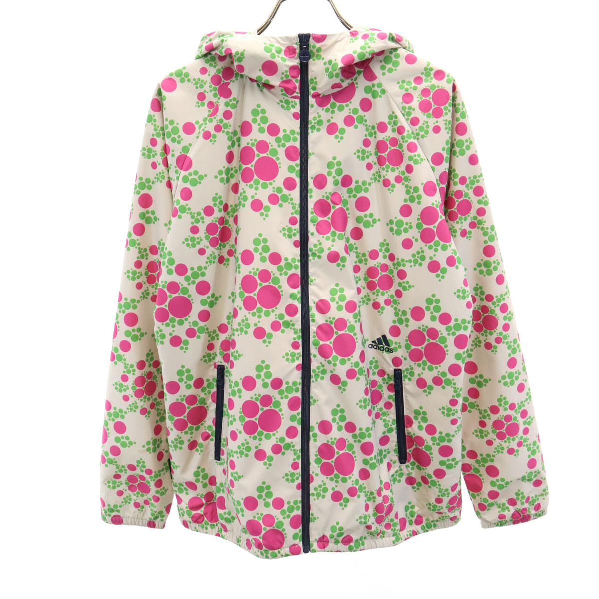 

adidas Ветровка с узором из случайных точек OT бежевая куртка сетчатая подкладка Женская Б/У